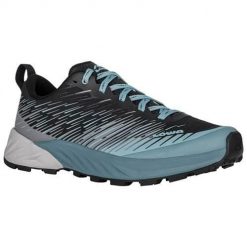 Buty trekkingowe damskie Lowa Amplux. Niebieskie obuwie trekkingowe damskie Lowa, z materiału, bez zapięcia. Za 739.15 zł.