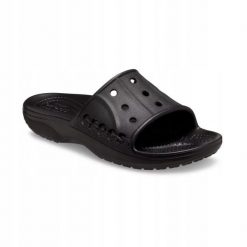 Klapki Dla Dorosłych Crocs Baya II Slide. Czarne klapki damskie Crocs, bez wzorów, z materiału, bez obcasa, bez zapięcia. Za 99.99 zł.