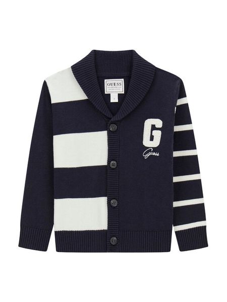 Guess Kardigan N6YR04 Z0901 Granatowy Regular Fit. Niebieskie swetry chłopięce Guess, z syntetyku, bez kołnierzyka. Za 194.99 zł.