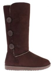 Blackfield Kozaki zimowe "Flocon" w kolorze ciemnobrązowym rozmiar: 37. Brązowe kozaki damskie Blackfield, na zimę, z materiału, z okrągłym noskiem, bez obcasa, bez zapięcia. Za 143.56 zł.