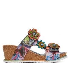 Klapki Laura Vita. Niebieskie klapki damskie LAURA VITA, bez wzorów, bez obcasa, bez zapięcia. Za 439.99 zł.