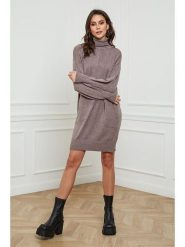 Joséfine Sukienka dzianinowa "Warren" w kolorze szarobrązowym rozmiar: L. Brązowe sukienki damskie Joséfine, bez wzorów, z dzianiny, bez ramiączek. Za 217.99 zł.