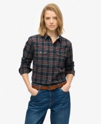 Superdry Koszula Lumberjack flanelowa w kratę Navy/Yellow. Żółte koszule damskie Superdry, bez wzorów, z bawełny, klasyczne, bez kołnierzyka, bez ramiączek. Za 271.45 zł.