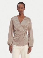 Guess Bluzka W6RH47 W2612 Beżowy Regular Fit. Brązowe bluzki damskie Guess, xxl, z aplikacjami, z syntetyku, bez kołnierzyka, bez ramiączek. Za 399.99 zł.