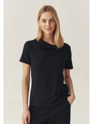 TATUUM Koszulka "Luca" w kolorze czarnym rozmiar: XL. Niebieskie bluzki damskie TATUUM, xl, bez wzorów, bez kołnierzyka, bez ramiączek. Za 115.24 zł.