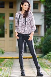 Wzorzysta Bluza z Kapturem - Szara. Szare bluzy damskie Awama, l, bez wzorów, z materiału, z kapturem. Za 219.90 zł.