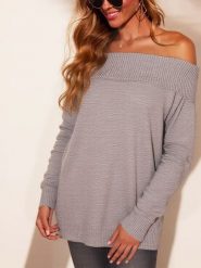 Milan Kiss Sweter w kolorze szarym rozmiar: XL. Szare swetry klasyczne damskie Milan Kiss, xl, ze splotem, bez kołnierzyka. Za 104.99 zł.