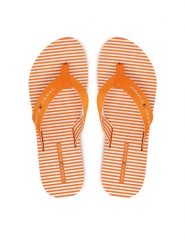 Tommy Hilfiger Japonki Th Ithaca Stripe Summer Sandal FW0FW09192 Pomarańczowy. Brązowe klapki damskie Tommy Hilfiger, bez wzorów, z materiału, bez obcasa, bez zapięcia. Za 169.99 zł.