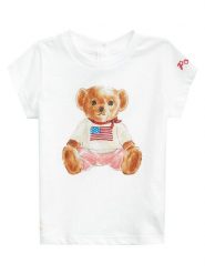 Polo Ralph Lauren T-Shirt 310844732001 Biały Regular Fit. Białe koszulki i t-shirty dziewczęce Polo Ralph Lauren, bez wzorów, z bawełny, bez kołnierzyka, bez ramiączek. Za 219.99 zł.