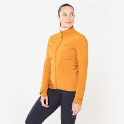 Kurtka zimowa rowerowa MTB damska Rockrider. Brązowe kurtki damskie ROCKRIDER, na zimę, m, bez wzorów, z materiału, bez kaptura. Za 299.99 zł.