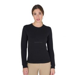 Damska bluza z dekoltem Equestro. Czarne bluzy damskie EQUESTRO, xl, bez wzorów, z bawełny, bez kaptura. Za 329.71 zł.