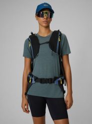 4F Koszulka trekkingowa z wełną merino damska - khaki M. Brązowe bluzki damskie 4F, l, bez wzorów, z tkaniny, wizytowe, bez kołnierzyka, bez ramiączek. Za 199.99 zł.