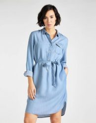 LEE ESSENTIAL DRESS DAMSKA SUKIENKA SUMMER BLUE L50EIINJ 112111309. Niebieskie sukienki damskie Lee, bez wzorów, bez ramiączek. Za 209.99 zł.
