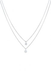 Elli Damski warstwowy płytka Basic z kryształem w srebrze próby 925 Sterling Silver Naszyjniki 1 ct. Szare naszyjniki damskie Elli, srebrne. Za 193.99 zł.