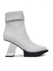 United Nude Botki Construct Bootie HI 1102491816 Biały. Białe botki damskie United Nude, ze skóry, bez obcasa, na słupku, bez zapięcia. Za 1,849.00 zł.