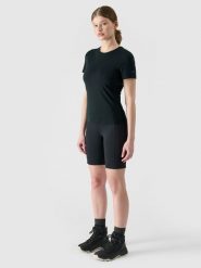 4F Legginsy kolarki trekkingowe damskie - czarne XS. Czarne legginsy damskie 4F, s, bez wzorów, z dzianiny. W wyprzedaży za 69.99 zł.