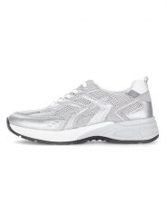 Gabor Skórzane sneakersy w kolorze srebrnym rozmiar: 36. Szare obuwie sportowe damskie Gabor, z materiału, bez zapięcia. Za 227.85 zł.