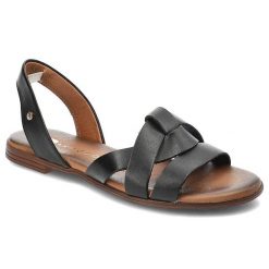 Czarne Sandały Armodo Stylowe Obuwie Damskie. Czarne sandały damskie Armodo, bez wzorów, bez obcasa, bez zapięcia. Za 269.00 zł.