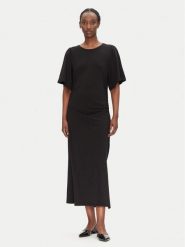 Bruuns Bazaar Sukienka codzienna Nathala BBW4560 Czarny Regular Fit. Czarne sukienki damskie Bruuns Bazaar, bez wzorów, z bawełny, bez ramiączek. Za 369.99 zł.
