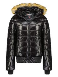Geographical Norway Kurtka zimowa "Bassima" w kolorze czarnym rozmiar: XXL. Czarne kurtki damskie Geographical Norway, na zimę, xxl, bez wzorów, z puchu, bez kaptura. Za 131.74 zł.