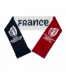 2023 puchar świata szalik żakardowy XV de France. Niebieskie szaliki damskie RUGBY WORLD CUP 2023, bez wzorów, z dzianiny. Za 167.00 zł.