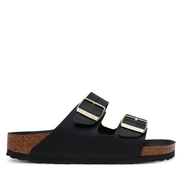 Klapki Birkenstock. Czarne klapki damskie Birkenstock, bez wzorów, bez obcasa, bez zapięcia. Za 339.99 zł.