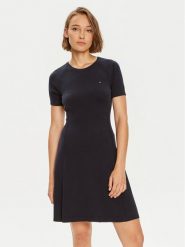Tommy Hilfiger Sukienka codzienna WW0WW42461 Granatowy Slim Fit. Niebieskie sukienki damskie Tommy Hilfiger, bez wzorów, z syntetyku, bez ramiączek. Za 409.99 zł.