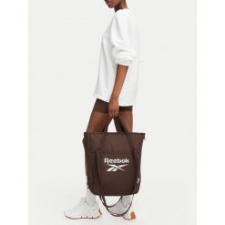 Torebka Reebok. Brązowe shopper bag Reebok, bez dodatków. Za 129.99 zł.