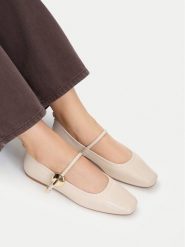 MEXX Baleriny EO-CC2553-1 Beżowy jasny. Brązowe balerinki damskie Mexx, bez wzorów, ze skóry. Za 269.99 zł.