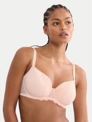 Triumph Biustonosz z fiszbiną Waves Of Glow 10227810 Beżowy. Brązowe biustonosze Triumph, bez wzorów, z syntetyku. Za 229.99 zł.