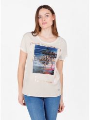 KEY LARGO Koszulka w kolorze białym rozmiar: XL. Białe bluzki damskie KEY LARGO, xl, bez wzorów, bez kołnierzyka, bez ramiączek. Za 70.24 zł.