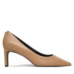 Czółenka HUGO. Brązowe czółenka damskie Hugo, bez wzorów, bez obcasa. Za 699.99 zł.