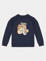 Guess Bluza K4RQ01 KA6R3 Granatowy Regular Fit. Niebieskie bluzy dziewczęce Guess, z aplikacjami, z bawełny, bez ramiączek, bez kaptura. Za 189.99 zł.