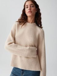 OPUS Sweter w kolorze beżowym rozmiar: 38. Brązowe swetry klasyczne damskie Opus, z wełny, bez kołnierzyka. Za 165.99 zł.