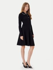 PINKO Sukienka dzianinowa Nisida 105422 A2PT Czarny Regular Fit. Czarne sukienki damskie Pinko, bez wzorów, z dzianiny, bez ramiączek. Za 1,149.00 zł.