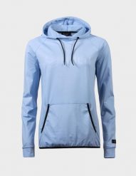 Bluza z kapturem damska Halti Dynamic. Niebieskie bluzy damskie Halti, bez wzorów, z elastanu, z kapturem. Za 449.99 zł.