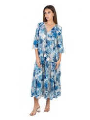 Isla Bonita by SIGRIS Sukienka w kolorze niebieskim rozmiar: XL. Niebieskie sukienki damskie Isla Bonita by SIGRIS, bez wzorów, z bawełny, bez ramiączek. Za 184.46 zł.