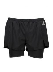 Adidas Szorty sportowe w kolorze czarnym rozmiar: M. Czarne spodenki sportowe damskie Adidas, m, bez wzorów, z materiału, outdoorowe. Za 92.21 zł.