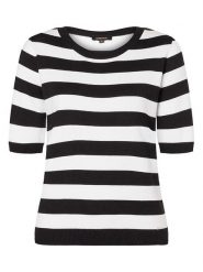 More & More Sweter w kolorze czarno-białym rozmiar: 38. Białe swetry klasyczne damskie More & More, bez kołnierzyka. Za 82.99 zł.