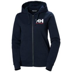 Damska rozpinana bluza z kapturem z logo Helly Hansen 2.0. Niebieskie bluzy damskie Helly Hansen, bez wzorów, z dżerseju, z kapturem. W wyprzedaży za 336.85 zł.