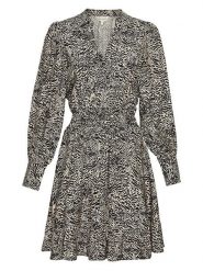 MOSS COPENHAGEN Sukienka "Amabella" w kolorze beżowo-czarnym rozmiar: XL. Brązowe sukienki damskie Moss Copenhagen, bez wzorów, z wiskozy, bez ramiączek. Za 127.65 zł.