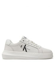 Calvin Klein Jeans Sneakersy Chunky Cupsole Laceup Mon Lth Wn YW0YW00823 Biały. Białe obuwie sportowe damskie Calvin Klein Jeans, z jeansu, bez zapięcia. Za 279.99 zł.