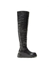 Jenny Fairy Muszkieterki HX85310-2 Czarny. Czarne kozaki damskie Jenny Fairy, ze skóry, bez obcasa, na płaskiej podeszwie, bez zapięcia. Za 207.99 zł.