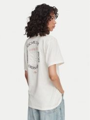HUGO T-Shirt Vintage 50573326 Biały Oversize. Białe t-shirty damskie Hugo, xs, bez wzorów, z bawełny, bez kołnierzyka. Za 299.99 zł.