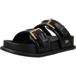 Sandały LIU-JO LOREN 09 Czarny. Czarne sandały damskie Liu Jo, bez wzorów, z syntetyku, bez obcasa, bez zapięcia. W wyprzedaży za 487.50 zł.