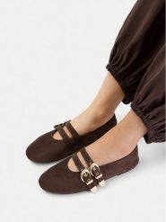 DeeZee Baleriny CEO-HY82405-1 Brązowy. Brązowe balerinki damskie DeeZee, bez wzorów, z materiału. Za 129.99 zł.