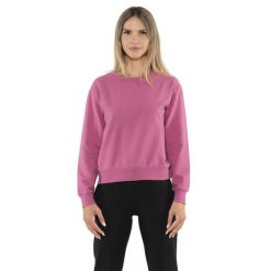 Bluza z bawełna z zamek błyskawiczny na co dzień. Fioletowe bluzy damskie LEONE 1947 APPAREL, bez wzorów, z bawełny, bez kaptura. W wyprzedaży za 112.15 zł.