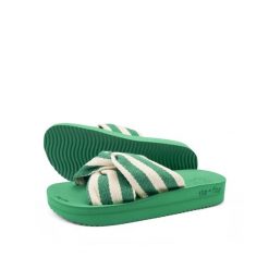Klapki basenowe damskie Flip Flop Wedgy Twist. Zielone klapki damskie Flip Flop, bez wzorów, bez obcasa, bez zapięcia. Za 111.55 zł.
