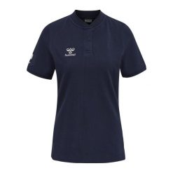 Damska koszulka polo Hummel Move Grid. Niebieskie bluzki damskie Hummel, bez wzorów, eleganckie, bez kołnierzyka, bez ramiączek. Za 189.00 zł.