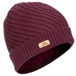 Damska Czapka Z Dzianiny Twisted Knitted Beanie. Fioletowe czapki damskie Trespass, z aplikacjami, z dzianiny. Za 57.99 zł.